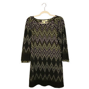 Aryeh Sweater Dress Sz M A-Line Fit & Flare Chevron Acrylic Coquette Lightweight
